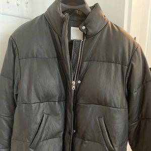 Sandro Ezra Quilted Leather Puffer Coat